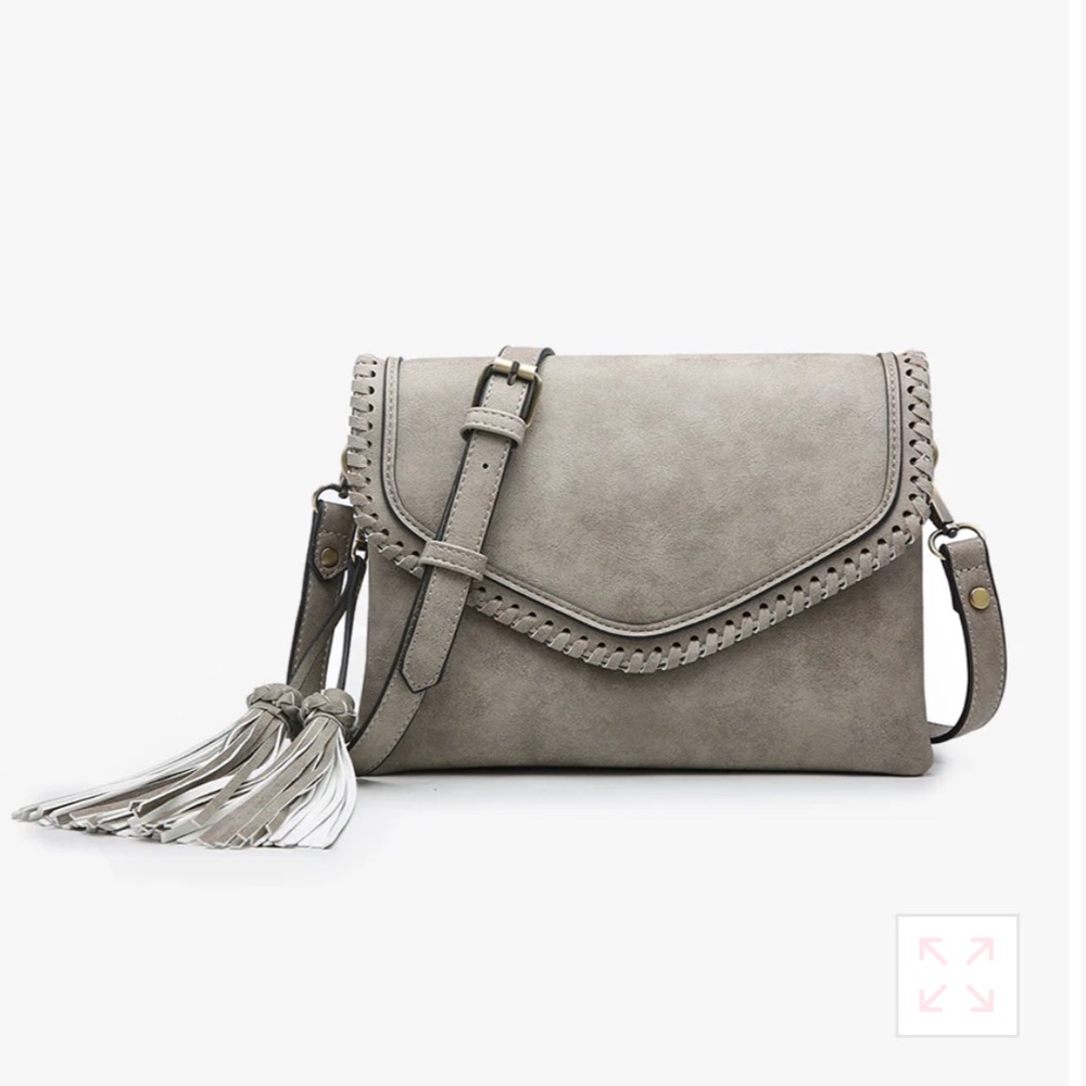 Jen & Co Sloane Vegan Crossbody Bag - Gray